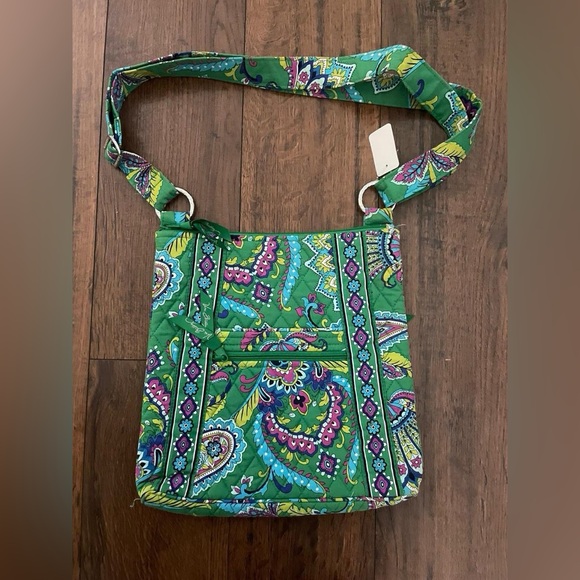Vera Bradley Green Paisley Crossbody Bag - Picture 1 of 5